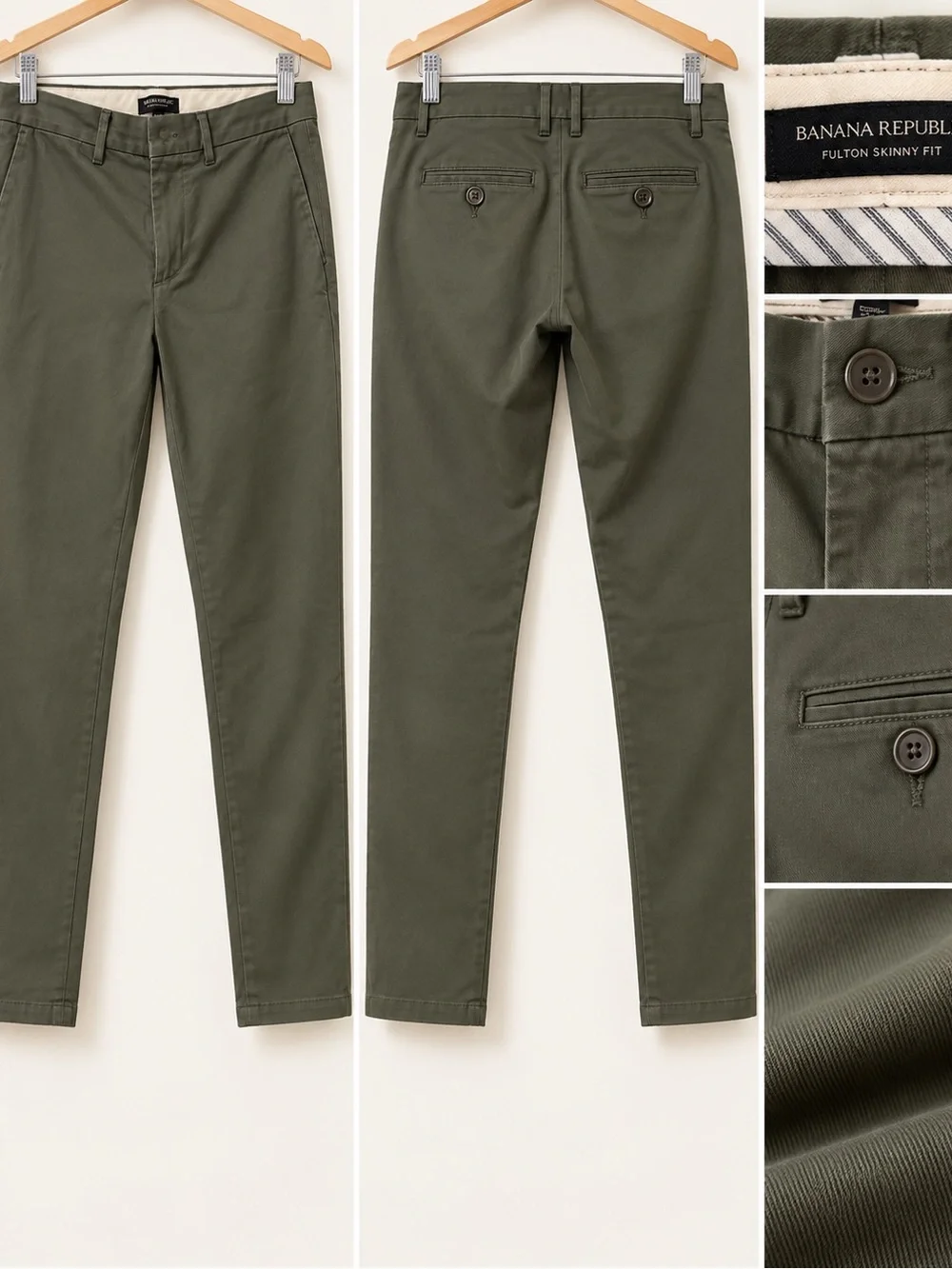 Banana Republic Fulton Skinny Fit Pants — Olive